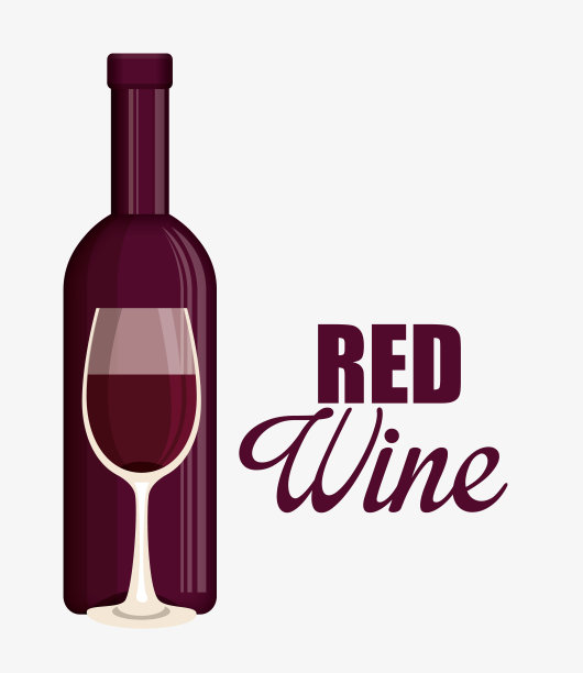 红酒瓶和杯子的标签图片下载
