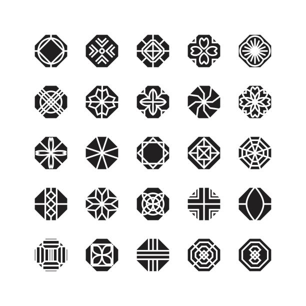 八角几何矢量图标，装饰图片下载