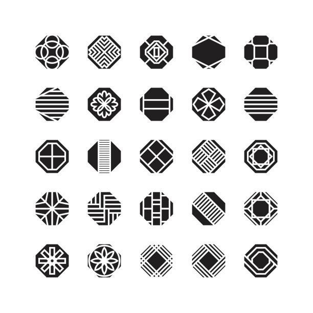 八角几何矢量图标，装饰图片下载