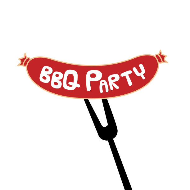 烧烤派对香肠叉背景矢量图像图片下载