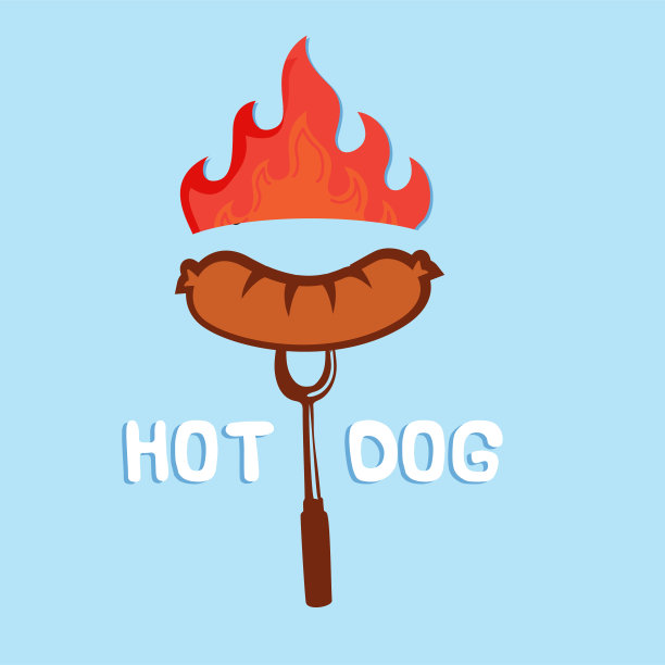 热狗香肠火叉背景矢量图像图片下载