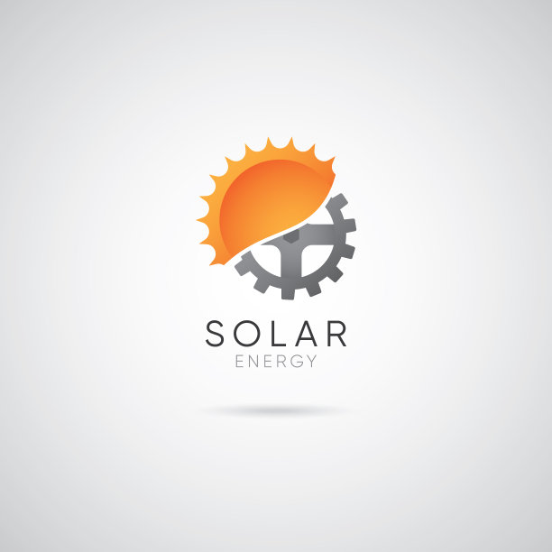太阳能图标与太阳和齿轮图片下载