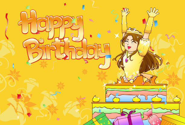 小公主从生日蛋糕里蹦出来图片下载
