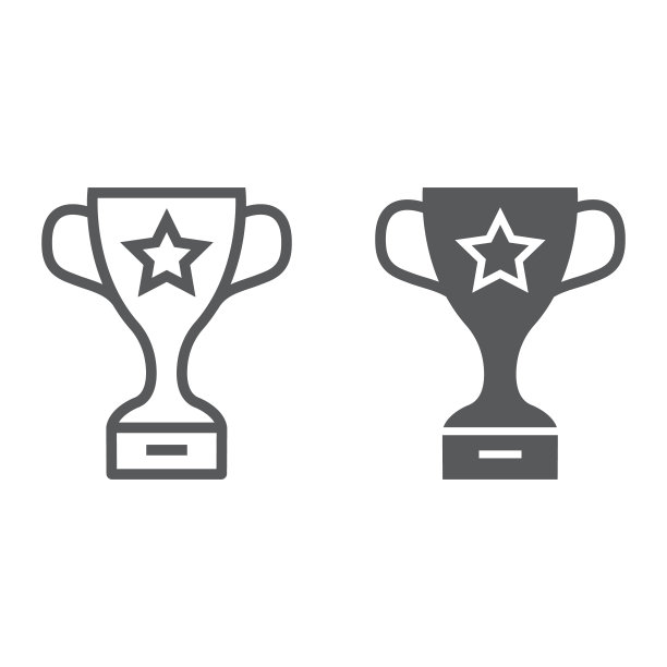 优胜者奖杯杯线和字形图标，学校和体育，奖杯矢量图形标志，白色背景上的线性图案，eps 10。图片下载