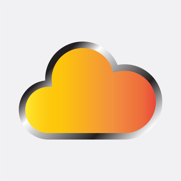 橙色梯度云向量图片下载