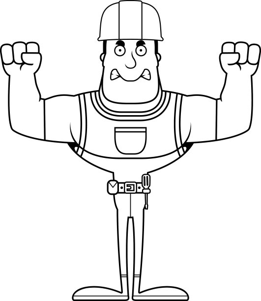 愤怒的建筑工人图片下载