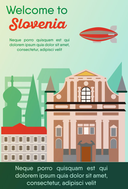 旅游目的地的名片。前往斯洛文尼亚图片下载
