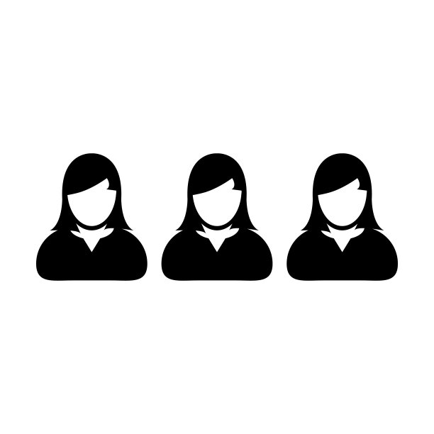 扁平风格群组女性矢量图标，用于商业管理团队图片下载