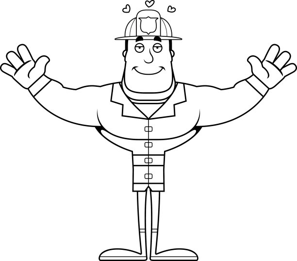 卡通消防员拥抱图片下载