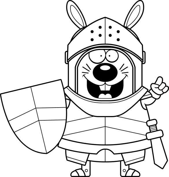 卡通兔子骑士创意图片下载