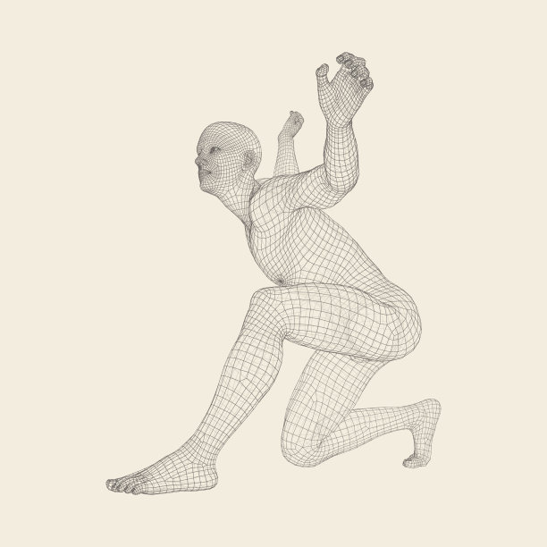 3D科技男人模型矢量插画图片下载