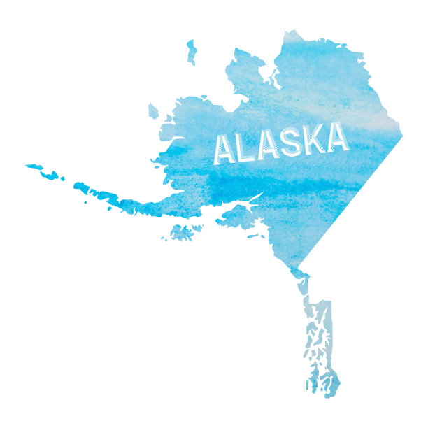 水彩阿拉斯加图片下载