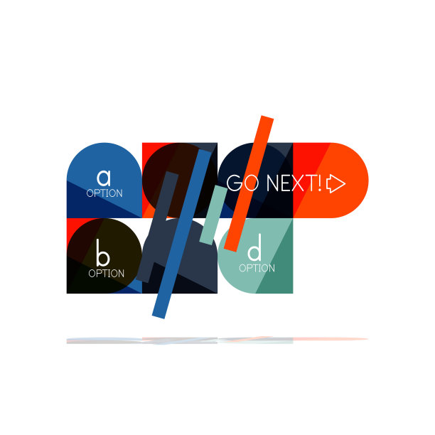 最小平面简洁抽象选项步骤信息图形设计元素，几何形状-圆形正方形，圆形和线条布局与样本文本图片下载