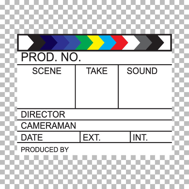 透明背景矢量上的空白导演隔板图片下载