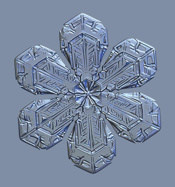 雪花在蓝色的背景上闪闪发光图片下载