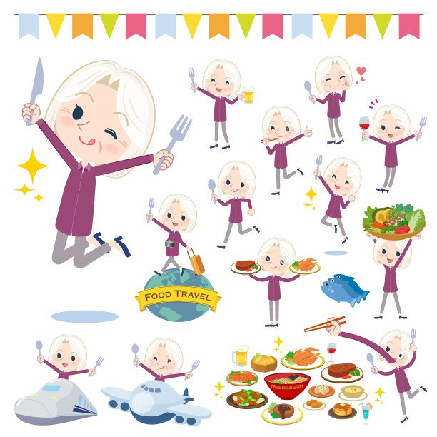 紫色的衬衫老女人白色的食物节图片下载