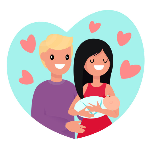 快乐的年轻父母和宝宝图片下载