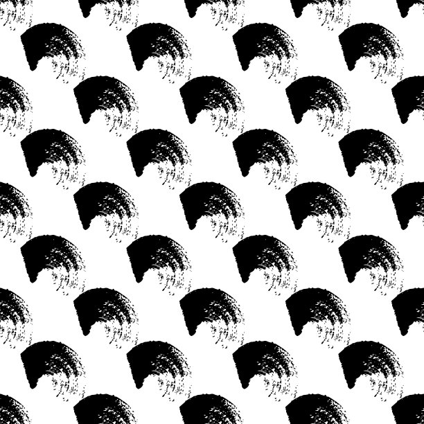 矢量无缝模式刷条纹和笔触波漩涡。白色背景上的黑色。手绘的田庄纹理。墨水的几何元素。时尚现代风格。无尽的织物印刷。图片下载