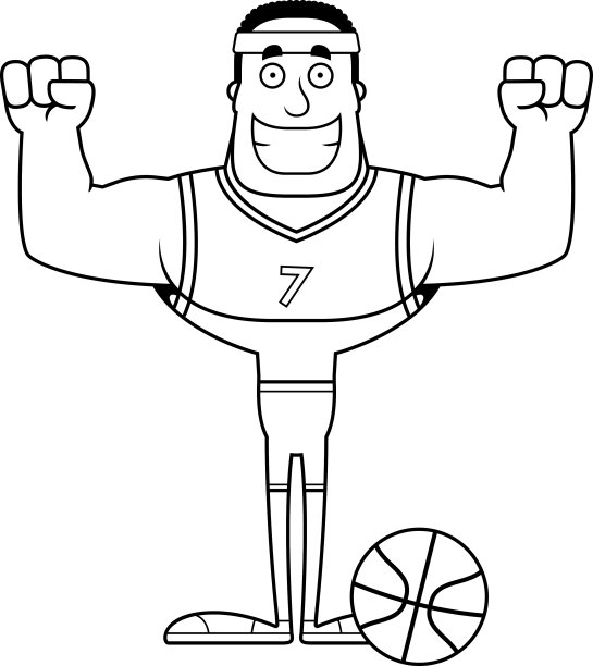 卡通微笑篮球运动员图片下载