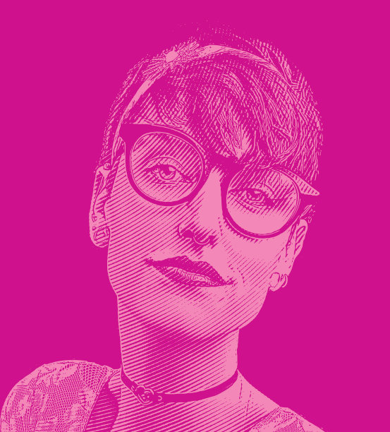 一个女书呆子的脸的特写图片下载