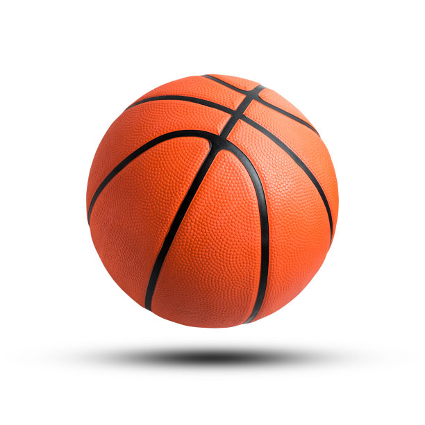 在白色背景上孤立的篮球。图片下载