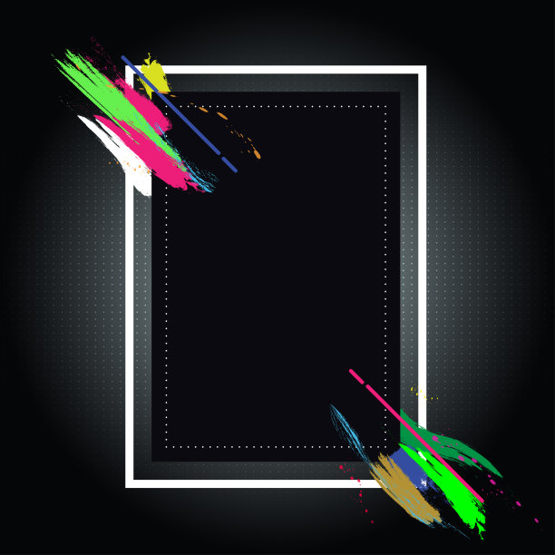 平面设计海报框架黑色方块图片下载