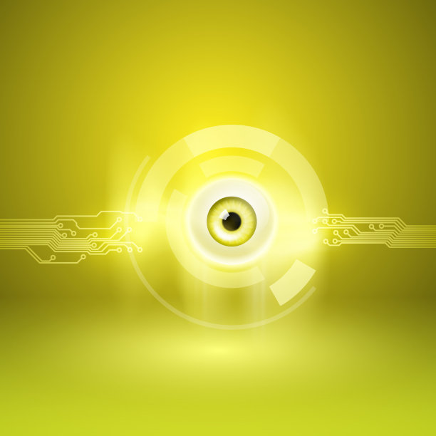 黄色背景，带有眼睛和回路图片下载