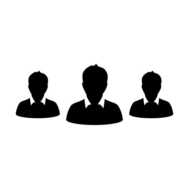 团队合作图标：商业管理团队的男性群组头像符号图片下载