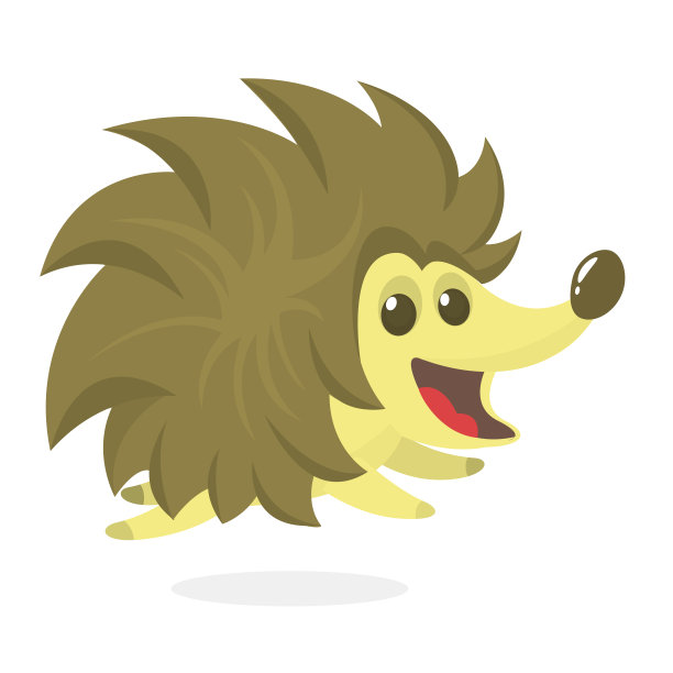 有趣的卡通刺猬。孤立在白色背景上。矢量图图片下载