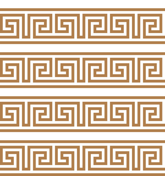 希腊的关键。典型的埃及，亚述和希腊的动机纹理。向量和插图。图片下载