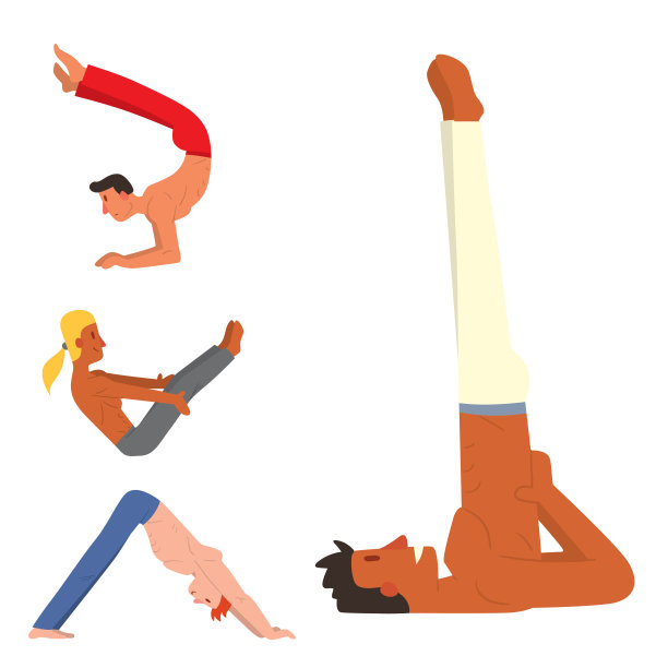 瑜伽位置人的性格类向量插图冥想男性集中人类和平运动生活方式放松健康锻炼图片下载