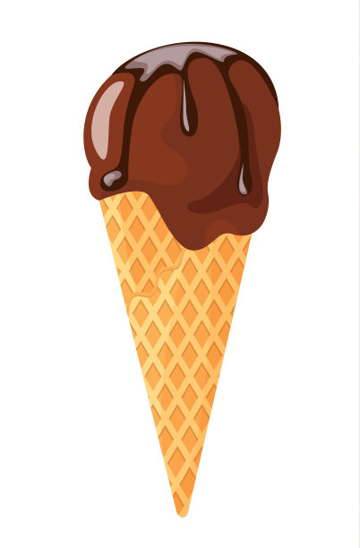 白色背景上的巧克力冰淇淋图片下载