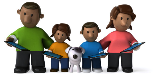 幸福的家庭- 3D插图图片下载