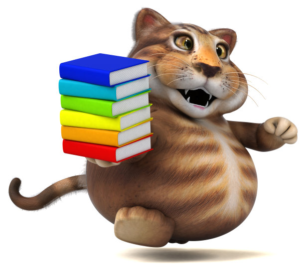 有趣的猫- 3D插图图片下载