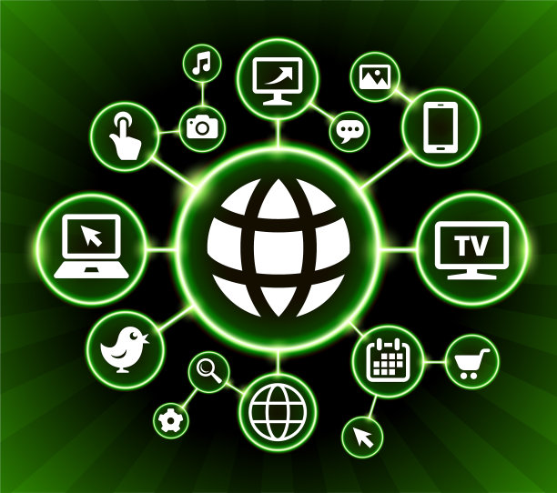 全球互联网通信技术暗按钮背景图片下载