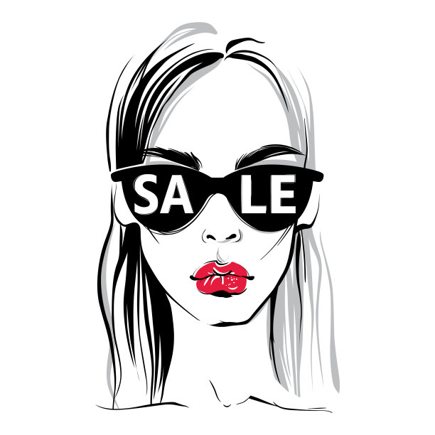 时尚插画。向量的时尚女孩图片下载