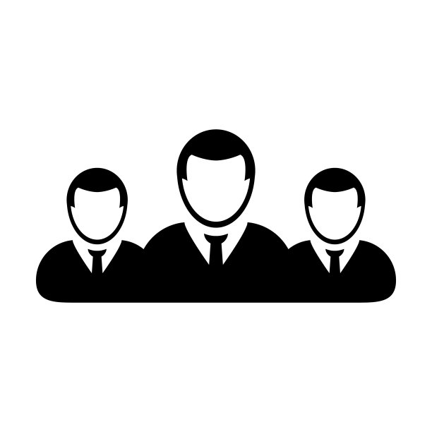 Hr图标向量男性组人员符号化身为企业管理团队中的平色字形象形图图片下载
