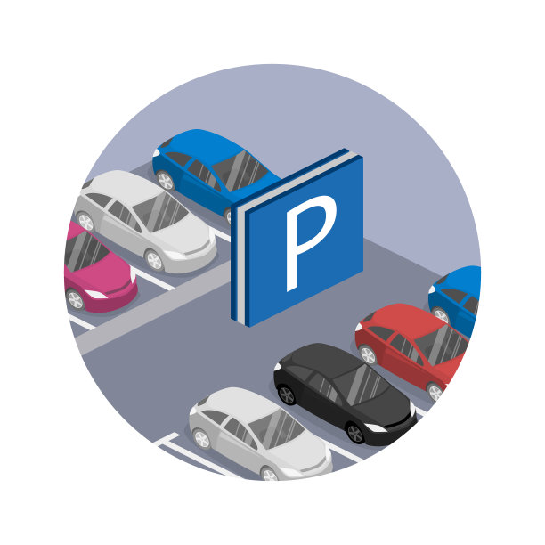 等距平面三维矢量车。城市交通。停车位图片下载