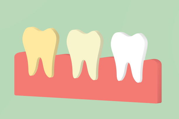 牙齿从黄到白，美白牙齿的概念图片下载