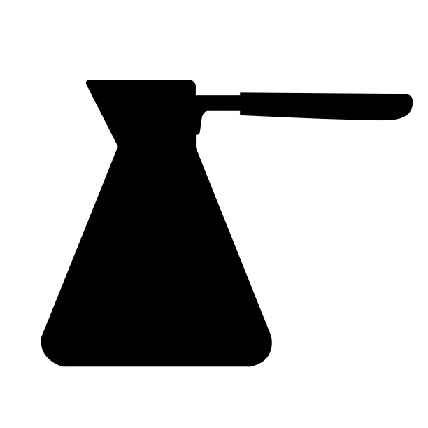 黑色的轮廓。不锈钢cezve图标。简单的咖啡cezve标志符号在平面风格。咖啡壶,ibrik。矢量插图孤立在白色背景图片下载