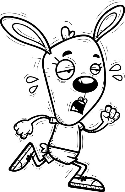 疲惫的卡通兔子图片下载