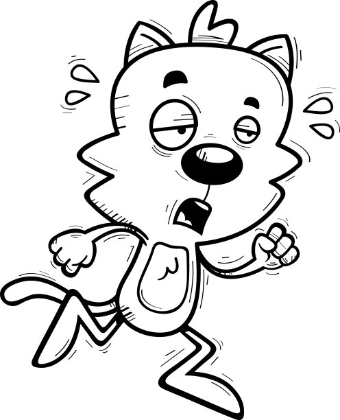 疲惫的卡通公猫图片下载