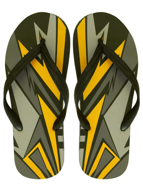 彩色凉鞋孤立在白色背景，俯视图。图片下载