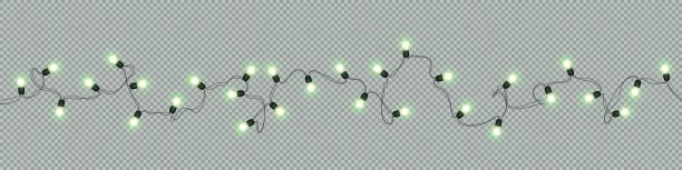 圣诞和新年的花环与发光的灯泡图片下载