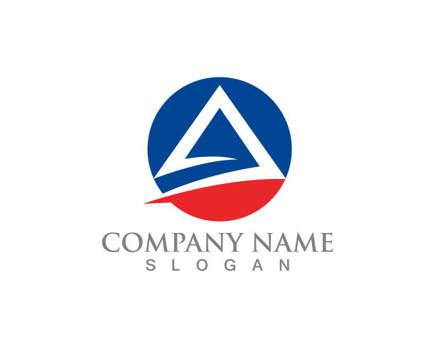 金字塔标志和商业符号抽象设计模板图片下载