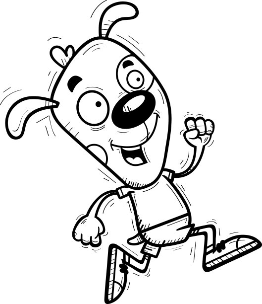卡通狗跑步图片下载