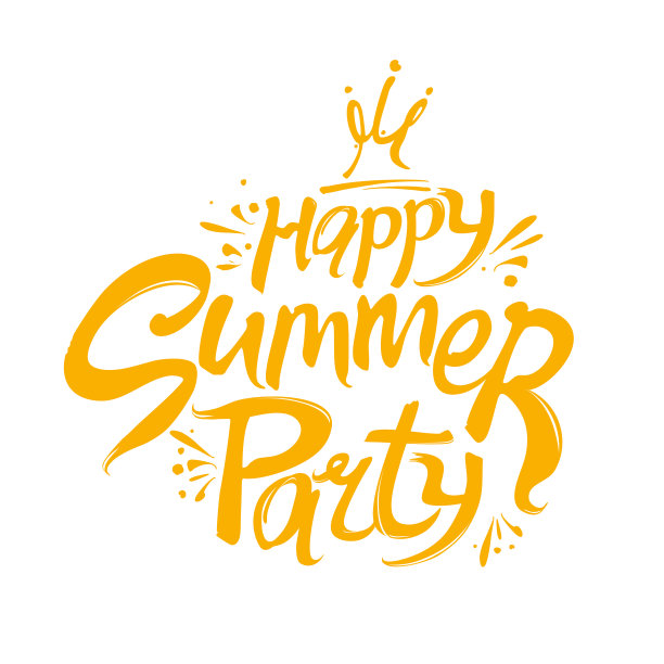 快乐夏日派对标志。季节性派对的模板。图片下载