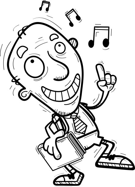 卡通高年级学生舞蹈图片下载