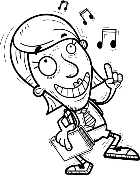 卡通高年级学生舞蹈图片下载