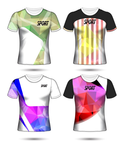 一套足球或足球球衣模板t恤风格，设计你的足球俱乐部矢量插图图片下载
